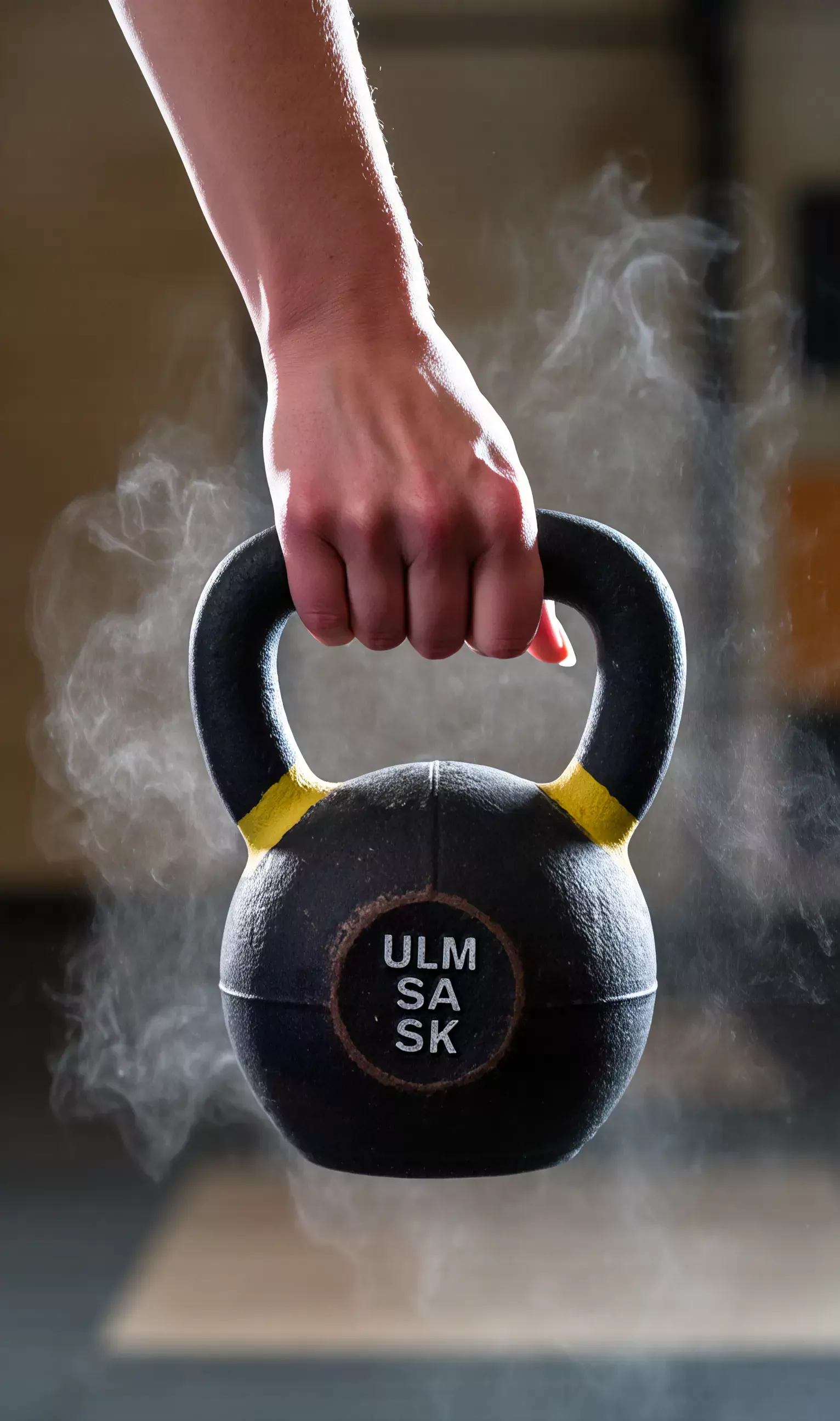 AI Generated Woman Hands Holding a Kettlebell in a Gym